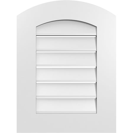 Ekena Millwork Arch Top Surface Mount PVC Gable Vent: Non-Functional, w/ 3-1/2"W x 1"P Standard Frame, 18"W x 22"H GVPAR18X2201SN